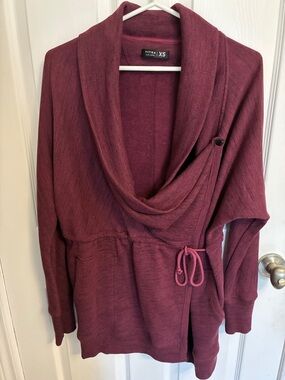 Titika Burgundy Cowl cross over jacket - XS